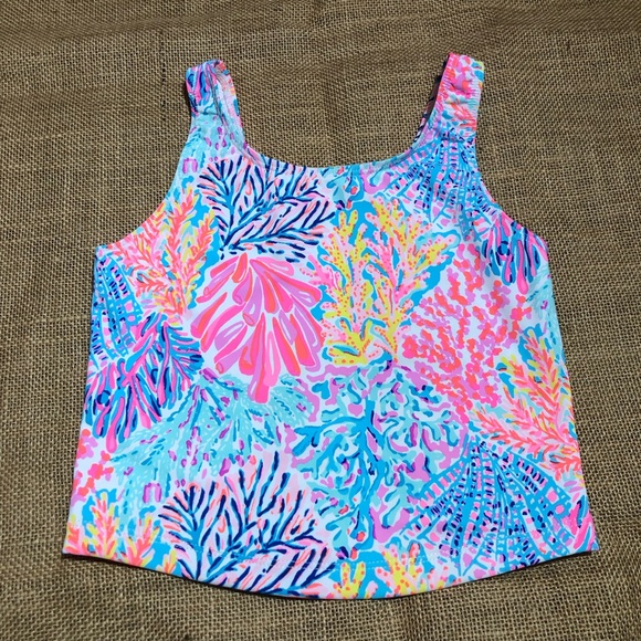 Lilly Pulitzer Swim Tankini Top Girls 7 - Picture 2 of 4